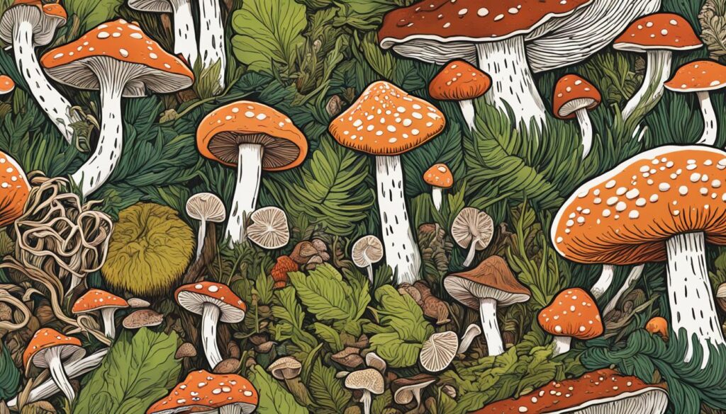 Illustration of Medicinal Mushrooms