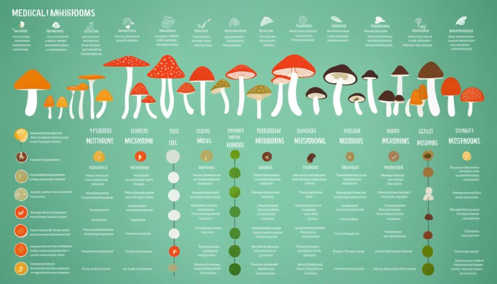 Medicinal mushroom comparison chart