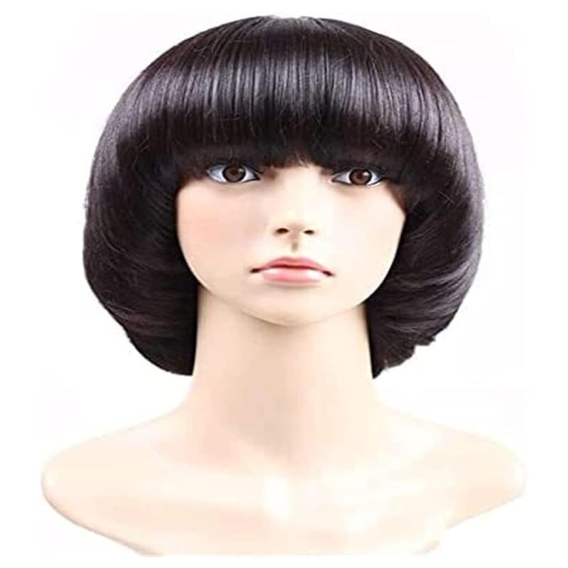 wig Afro Girls Cosplay Mushroom Wig Short Haircut With Bangs Bob Wig For Black Boy Wig for Daily Party color