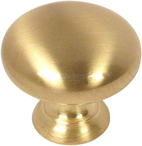 25 Pack - Cosmas 4950BB Brushed Brass Cabinet Hardware Round Mushroom Knob - 1-1/4" Diameter