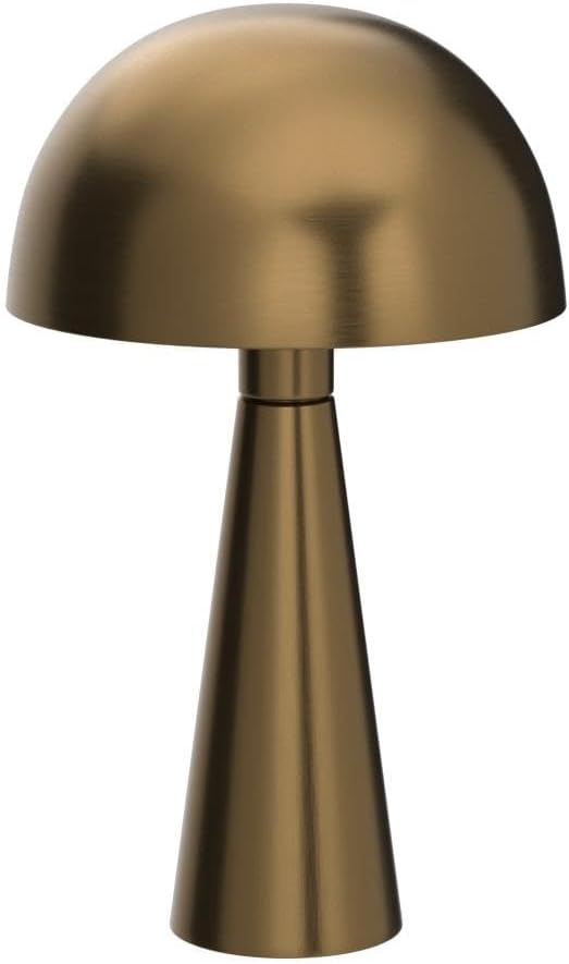 41XdHlrr0nL._AC_SL1230_.jpg Nourison 16" Antique Gold Metal Mushroom Table Lamp, Modern, Retro, Desk Light for Bedroom, Dining, Office, Entryway - Image 4