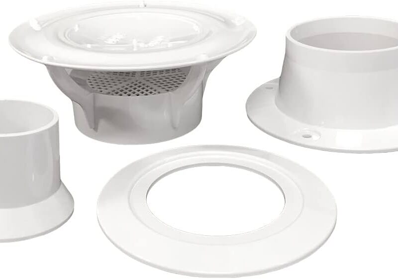 Lippert 360 Siphon RV Roof Vent Cap for Odor Prevention with Universal Fit, Built-In Bug Screen, White Polycarbonate - 389381 (Pack of 2)
