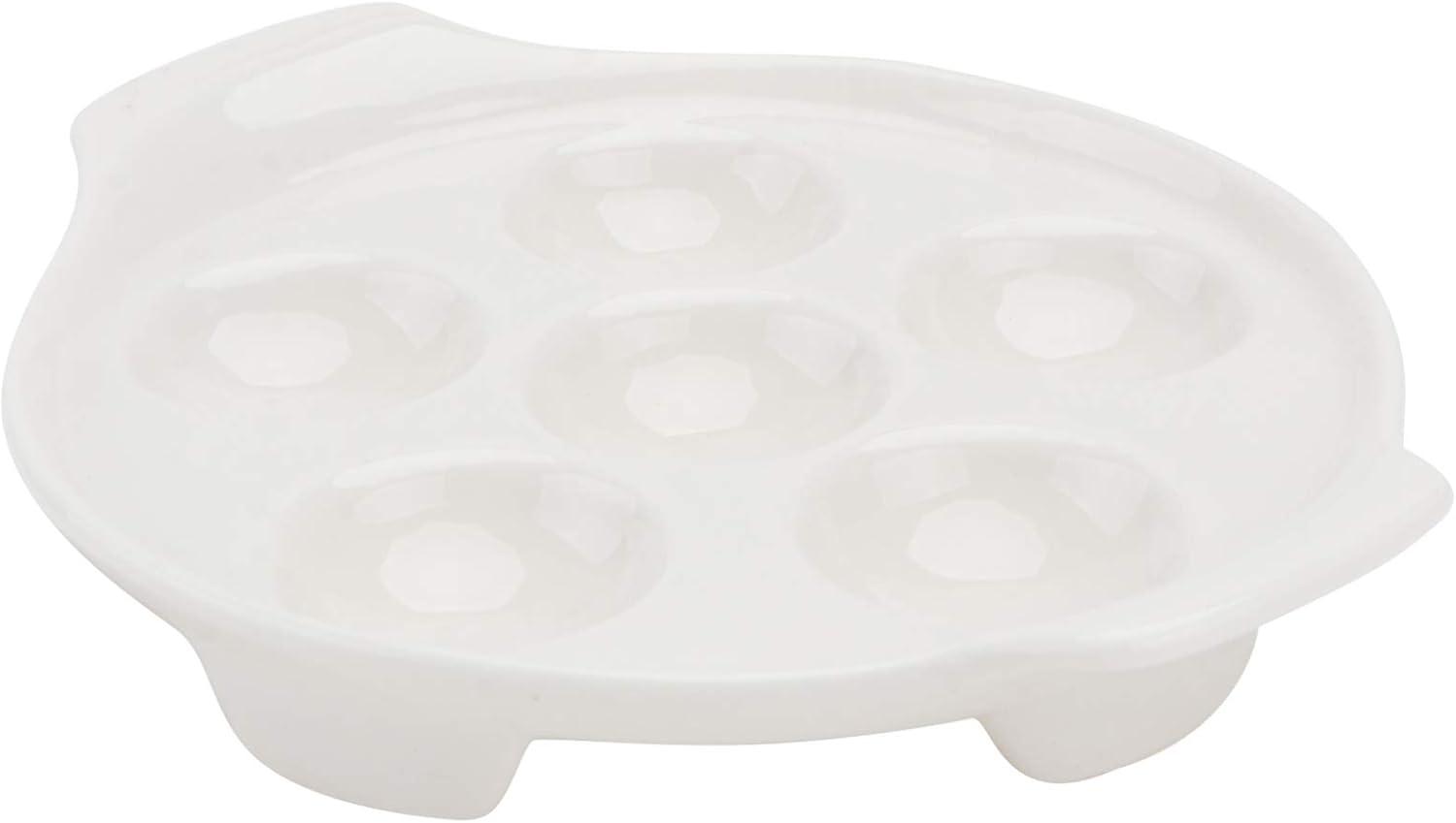 51cFKjm2MPL._AC_SL1500_.jpg 2Pcs Ceramic Snail Dish 6-Hole Escargot Plate Oyster Serving Pan Mushroom Plate Seafood Baking Cooking Dish Escargots Tableware for Home BBQ Plate - Image 7