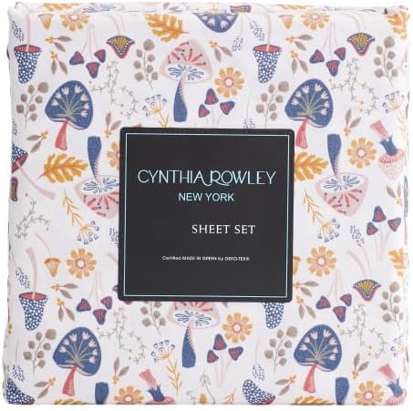 Cynthia Rowley New York Sheet Set (Sweet Boho Mushroom, Twin)