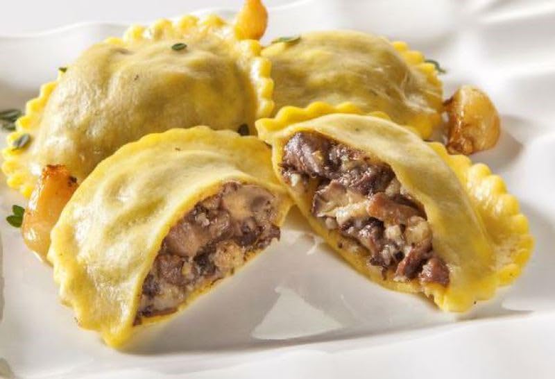 Stuffed Foods Portobello Mushroom Ravioli, Frozen, 114 pcs, 2 packs of 3 lbs each, Gourmet Pasta, Mushroom Cheese Thyme