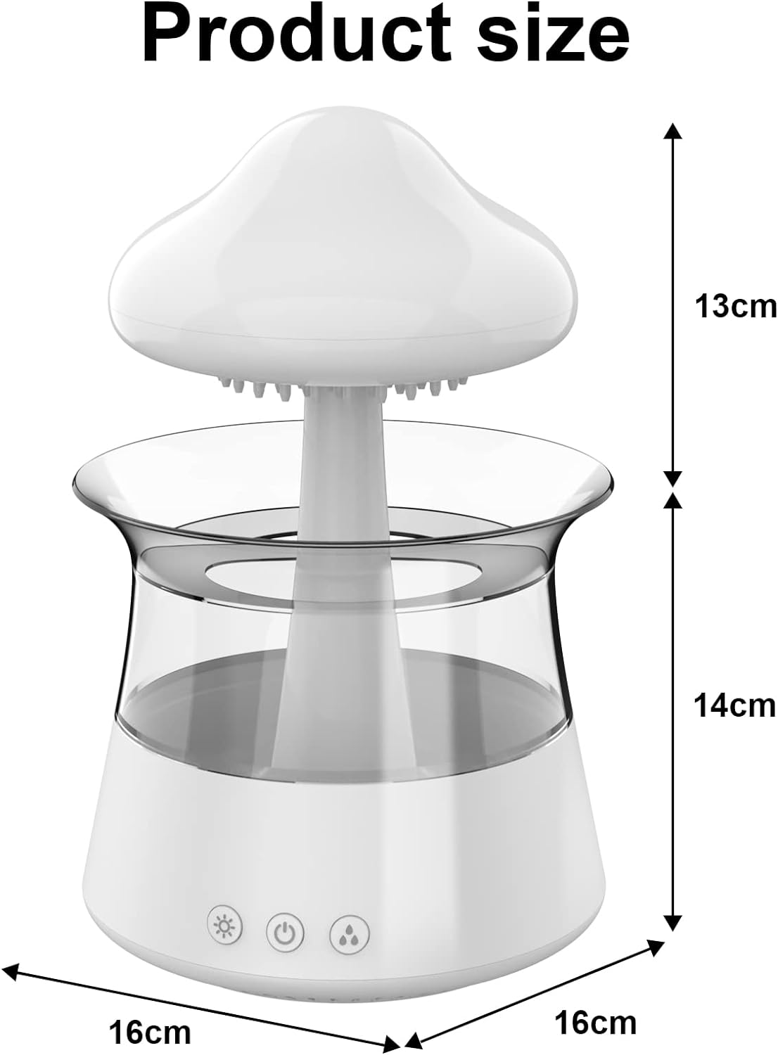 51qsHU07JgL._AC_SL1500_.jpg Cloud Rain Humidifier for Bedroom & Large Room Water Drip Humidifier with Remote Waterfall Lamp Mushroom Humidifier Rain Sounds White Noise Humidifier Air Humidifiers for Bedroom Desk (White) - Image 2