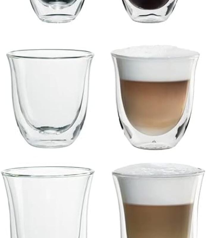 Glass Cups Drinking Glasses,for Coffee bar accessories,Kitchen Utensils Set,Perfect for Coffee Cups & Mugs - Coffee Maker,double walled glass,mug for coffee espresso machine, iced coffee cup