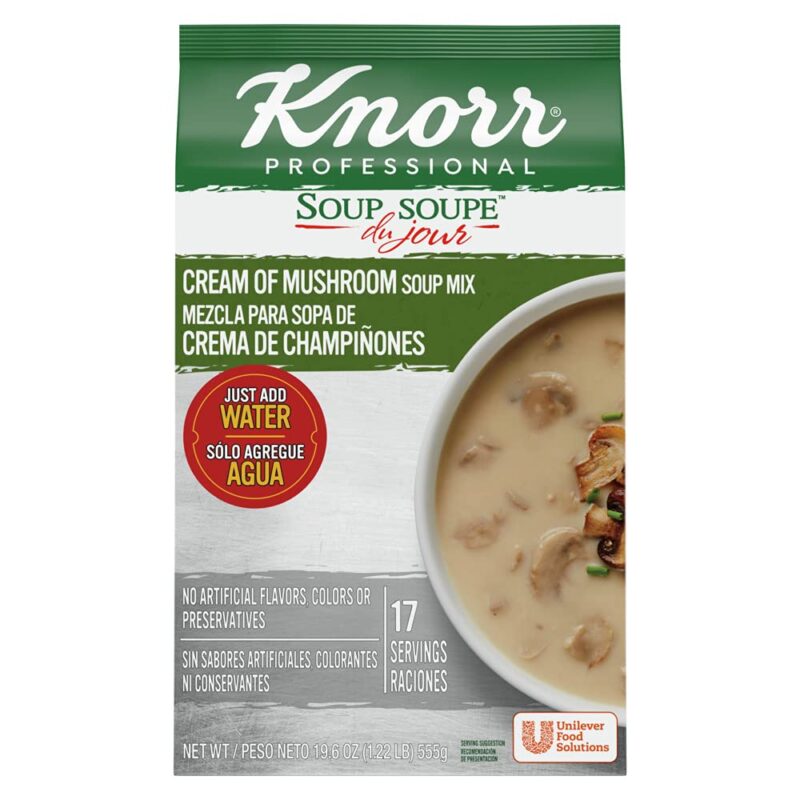 Knorr Professional Soup du Jour Cream of Mushroom Soup Mix Gluten Free, No added MSG, Just Add Water, 1 Count (Pack of 4)