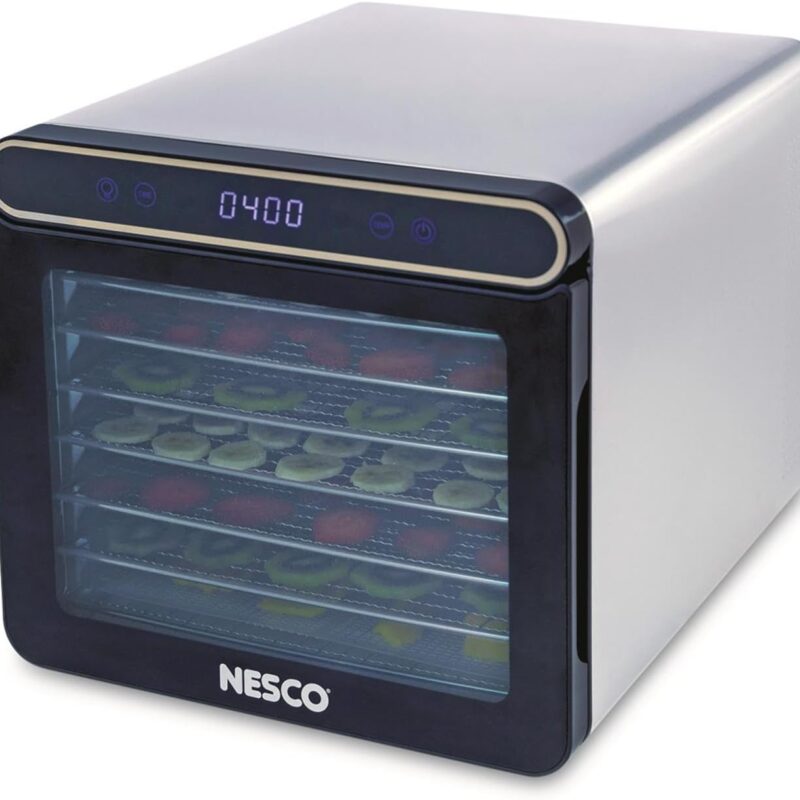 NESCO FD-7SSD Digital Food Dehydrator for Beef Jerky, Dried Fruit and Dog Treats, 7 Stainless Steel Trays, Silver