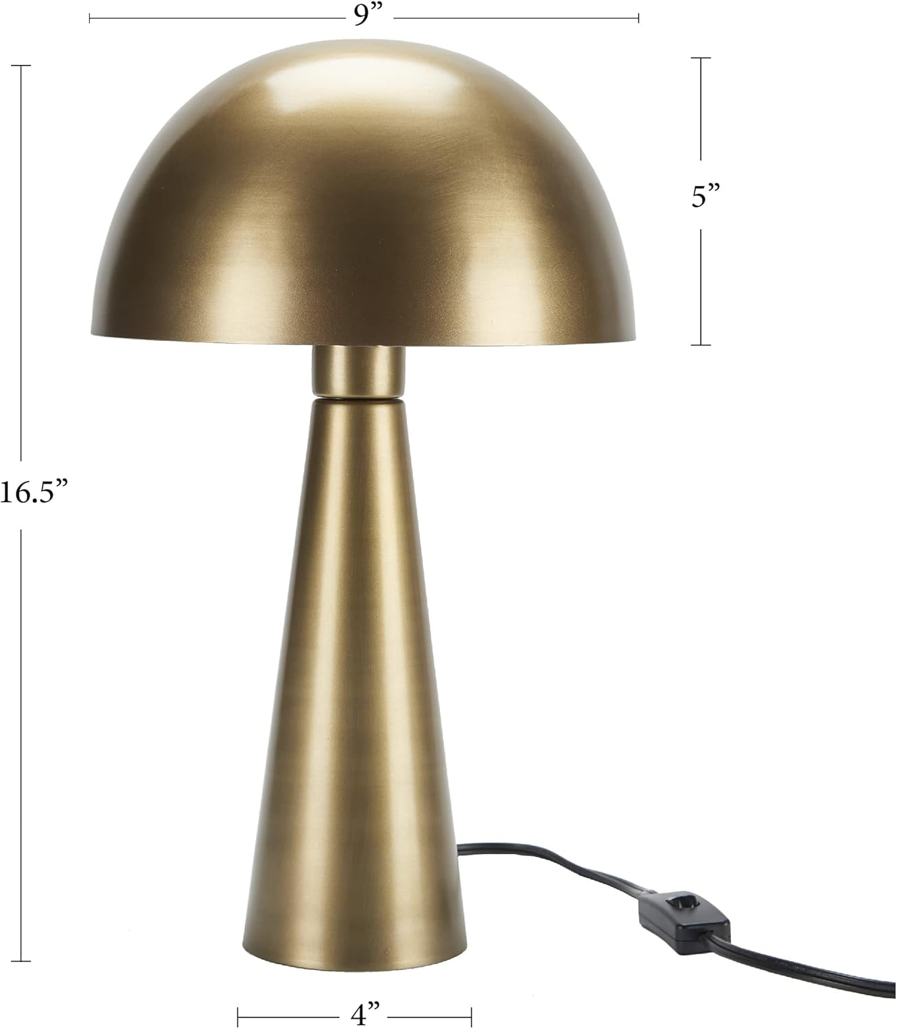 613DWAnNSgL._AC_SL1500_.jpg Nourison 16" Antique Gold Metal Mushroom Table Lamp, Modern, Retro, Desk Light for Bedroom, Dining, Office, Entryway - Image 5