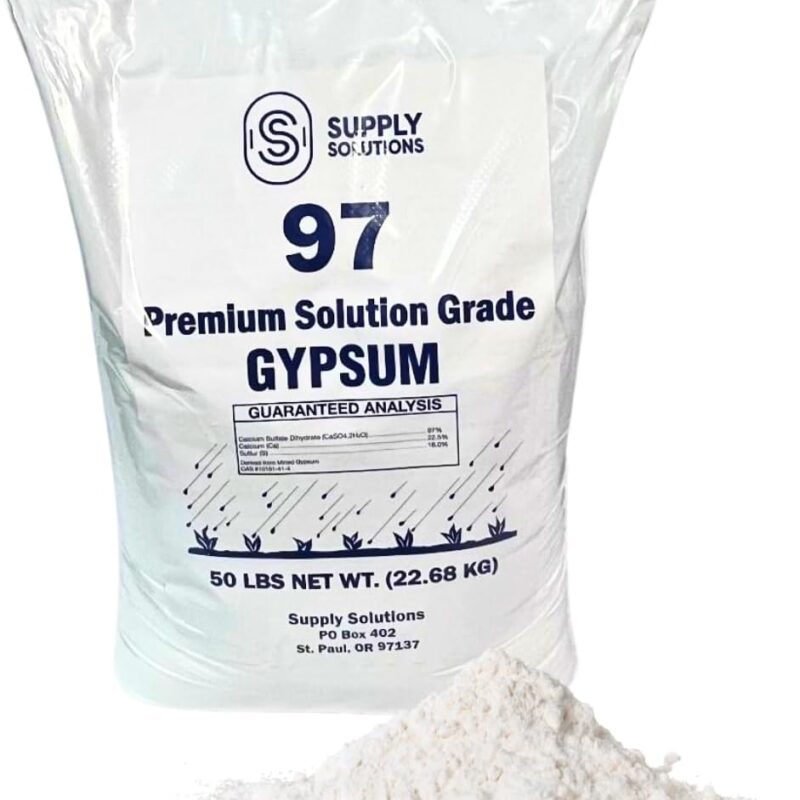 Gypsum Powder for Soil - Promotes Root Growth for Mushrooms Soil Aerator Calcium for Plants - Pure and Soluble Soil Conditioner for Clay Soil and Lawn (50lbs)