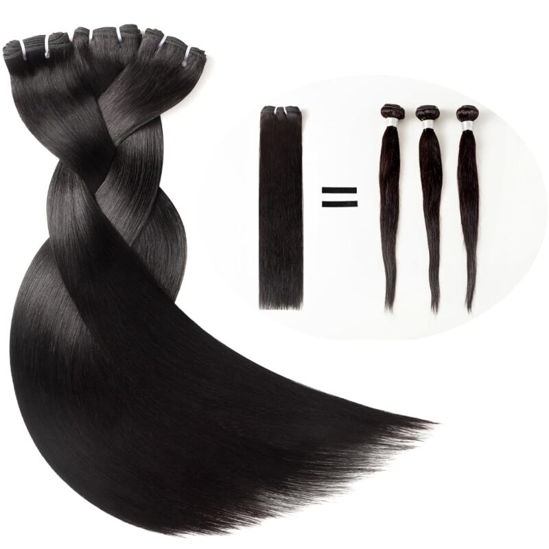 TRIIPPY Raw Human Hair Bundles,Triple Lifespan Than Regular Virgin Hair No.1 Sales Of Raw Hair Bundles Keep Silky And Bone Straight After Multiple Washes 100% Cambodian Raw Hair 16 18 20 inches