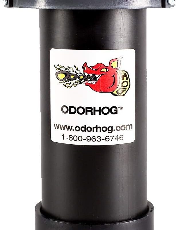 Vent Stack Pipe Filter 4 Sizes, Black ABS with Mushroom Cap, Removes Outdoor Septic and Sewer Odors (fits 1.5 or 2.0-inch)