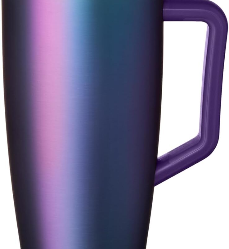 BrüMate Era 40 oz Tumbler with Handle and Straw | 100% Leakproof Insulated Tumbler with Lid and Straw | Made of Stainless Steel | Cup Holder Friendly Base | 40oz (Dark Aura)