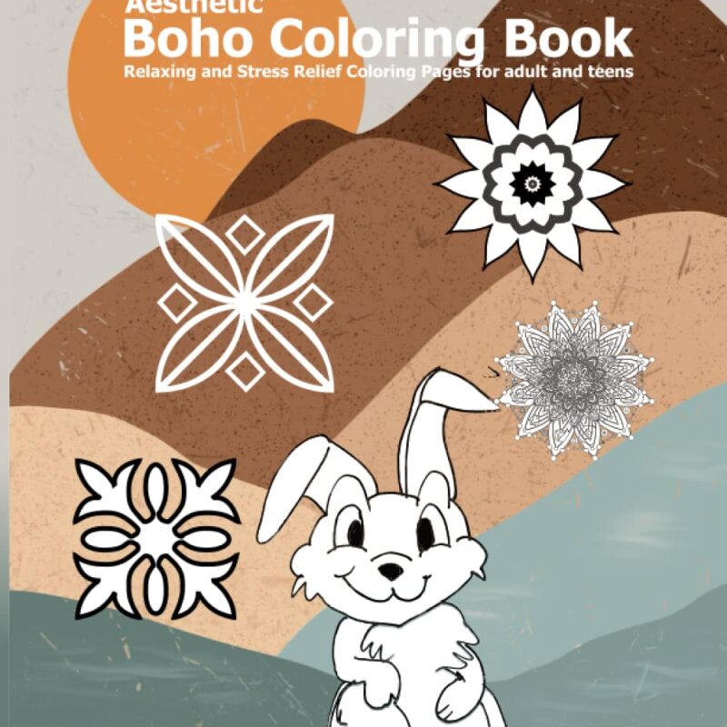 Aesthetic Boho Coloring Book: Over 50 Relaxing and Stress relief designs and Patterns on coloring pages for adult and teens