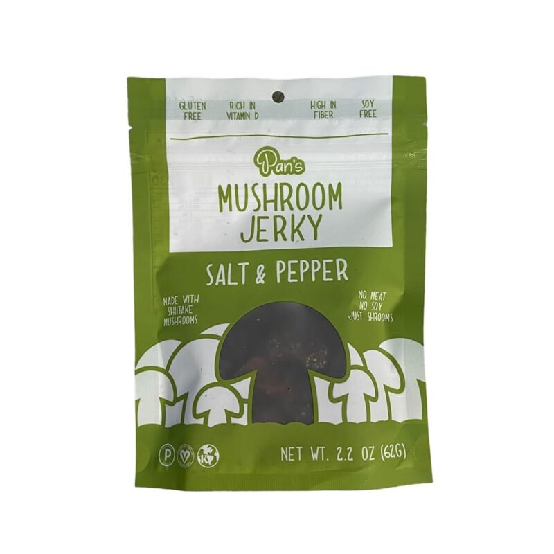 Pan's Mushroom Jerky Sea Salt & Pepper - Savory Vegan Snacking Perfection – 2.2 Oz (pack of 6)