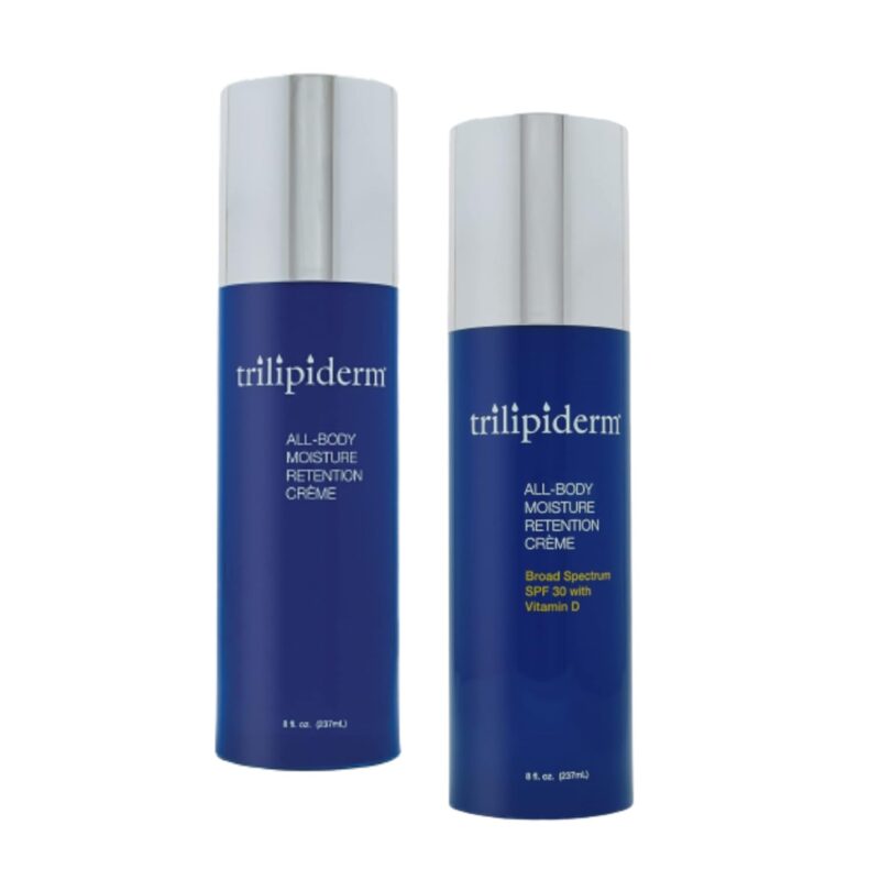 Trilipiderm Weekender Bundle – All-Body Moisture Retention Crème with SPF 30 and Vitamin D, 8 Ounce Airless Pump Bottles