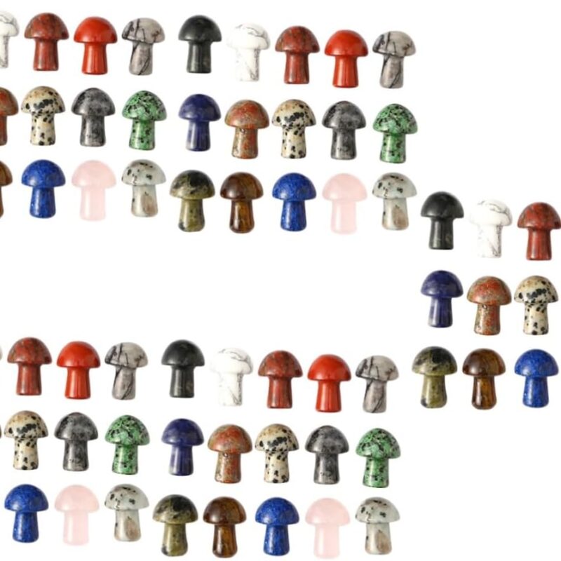 Sosoport 5sets Crystal Mushroom Ornament Cake Decorating Mushroom Stuff Cupcake Toppers Mushroom Decor Plants Decor Mushroom Crystals Bulk Mushroom Stones Plant Accessories Natural 15pcs*5