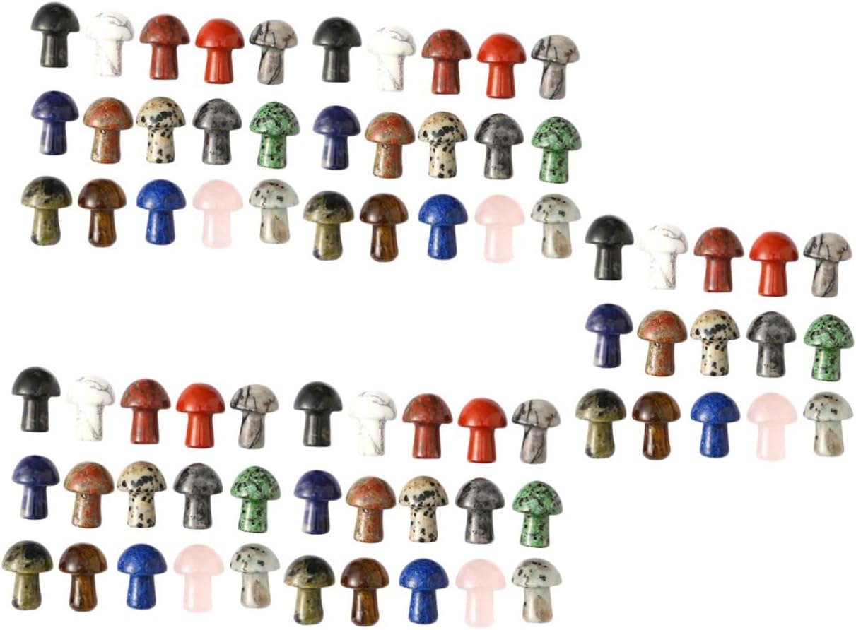 61LAO6IRtuL._AC_SL1265_.jpg Sosoport 5sets Crystal Mushroom Ornament Cake Decorating Mushroom Stuff Cupcake Toppers Mushroom Decor Plants Decor Mushroom Crystals Bulk Mushroom Stones Plant Accessories Natural 15pcs*5