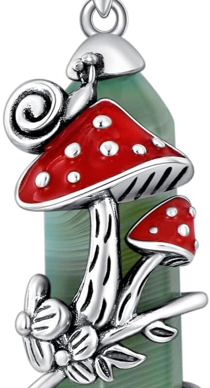Mushroom Necklace Sterling Silver Snail Pendant Necklace Gift for Women s