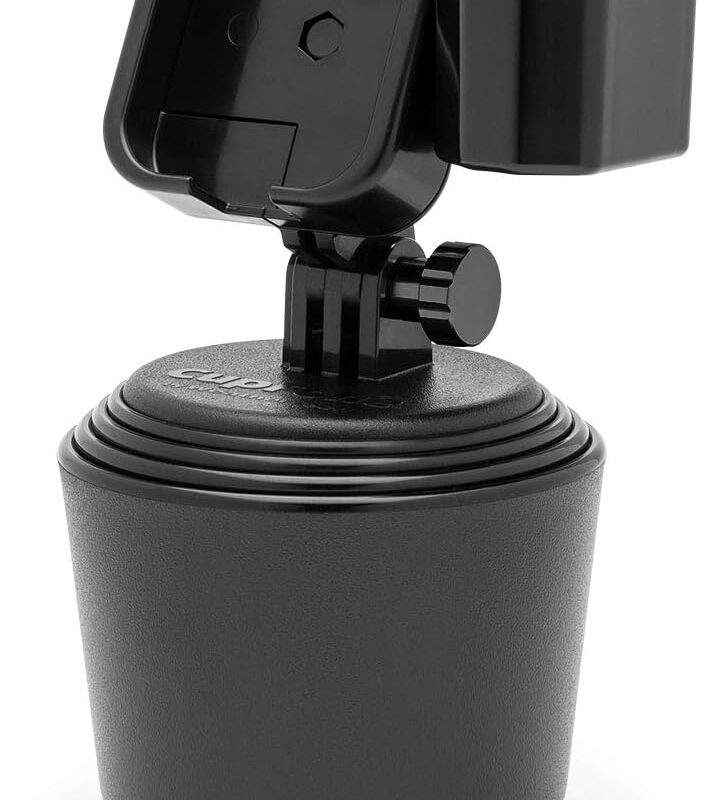 WeatherTech CupFone with Hand Sanitizer Holder with Solid Billet Aluminum Knobs - Black