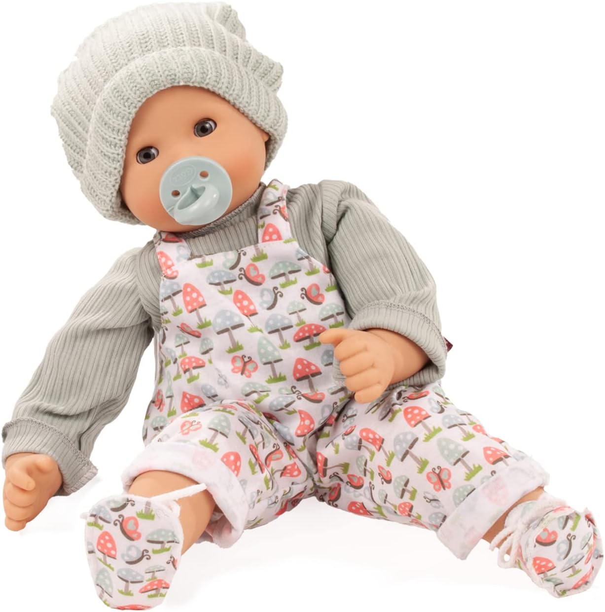 61W0GRADpsL._AC_SL1260_.jpg Gotz Maxy Muffin Lucky Mushroom - 16.5" Soft Bald Baby Doll - Image 2