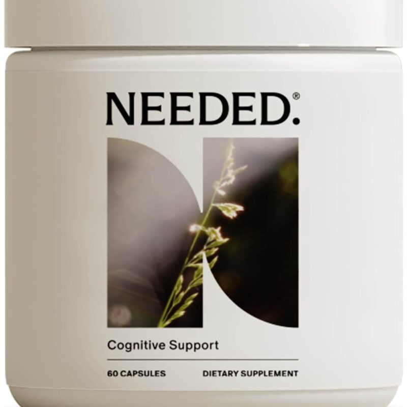 Needed. Cognitive Support - Comprehensive Supplement with Ashwagandha, Reishi & Lion's Mane Mushrooms, Breastfeeding Safe - Supports Focus, Attention, & Memory, 30-Day Supply
