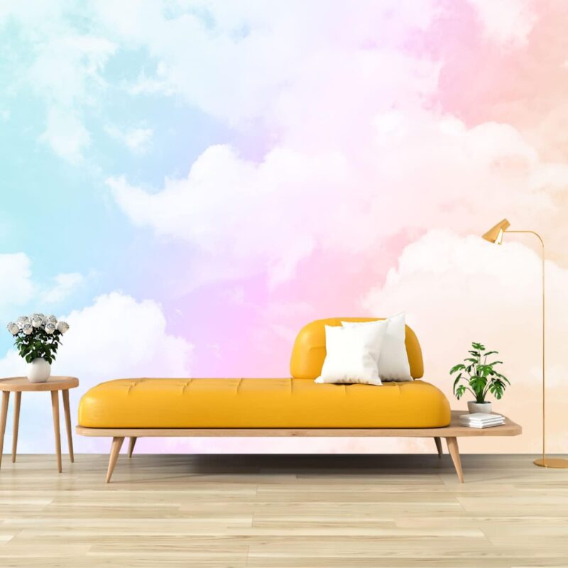 Colorful Cloud Murals Fog Clouds Wallpaper Wall Mural for Bedroom Living Room