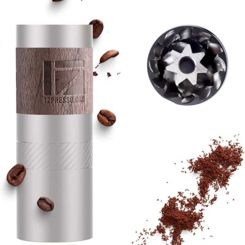 1Zpresso Q Manual Coffee Grinder, Mini Slim Travel Sized, Stainless Steel Conical Burr, Numerical Adjustable Setting for Pour Over French Press Cold Brew