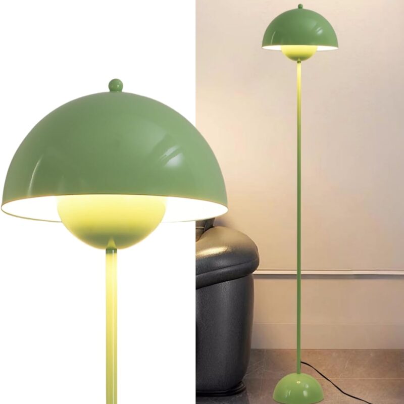 COSYLUX Modern Floor Lamp for Living Room, Industrial Tall Standing Lamp for Bedroom, Metal Shade Reflecting Light Reading Floor Lamp for Office, Nursery Room, Corner(Pastel Green)