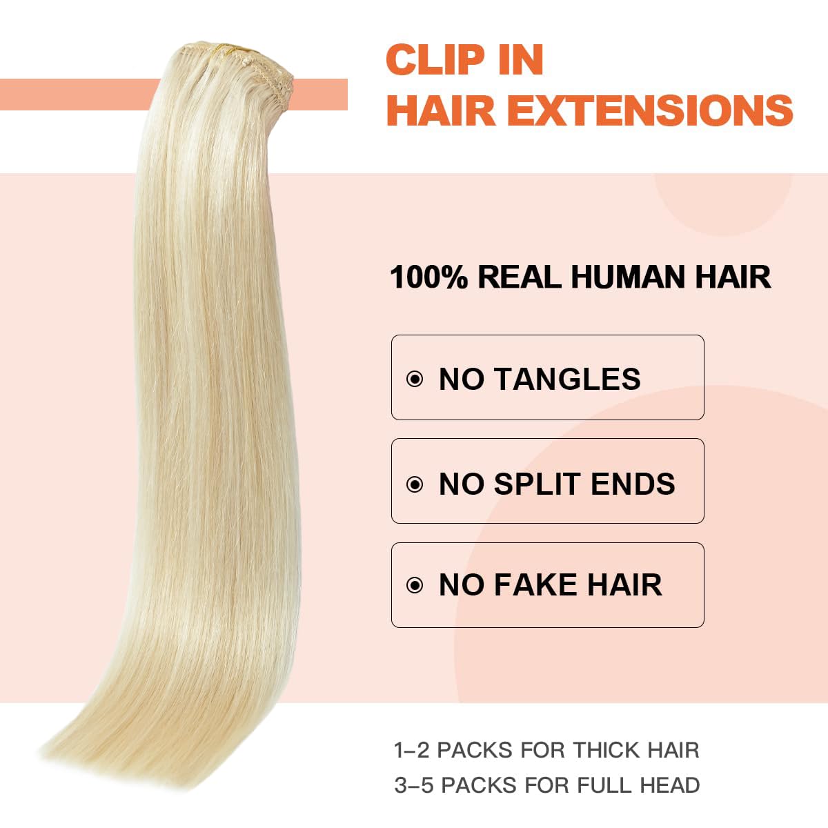 61mVmfHyI2L._SL1200_.jpg Clip in Hair Extensions Real Human Hair Blonde - 22 Inch 70g 7pcs Platinum Blonde 100% Remy Human Hair Clip in Extensions Straight Real Human Hair #60 Platinum Blonde Clip in Hair Extensions - Image 3
