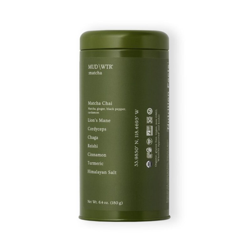MUD\WTR Matcha (30 servings) - Organic Blend of Japanese Matcha Powder and Beneficial Mushrooms - Focus & Immunity, No Jitters - Coffee Alternative