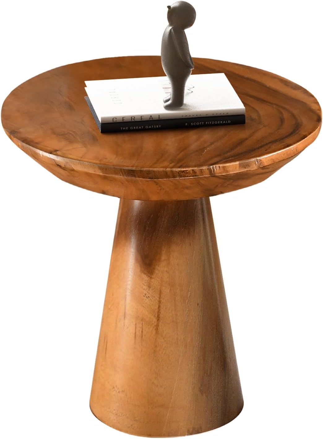 61t3nDczgPL._AC_SL1500_.jpg Mushroom Side Table, Teak Stool, Natural Plant Stand, 14" Tall Wood Round Coffee Table for Living Room, Bedroom, Garden, Yard - Image 6