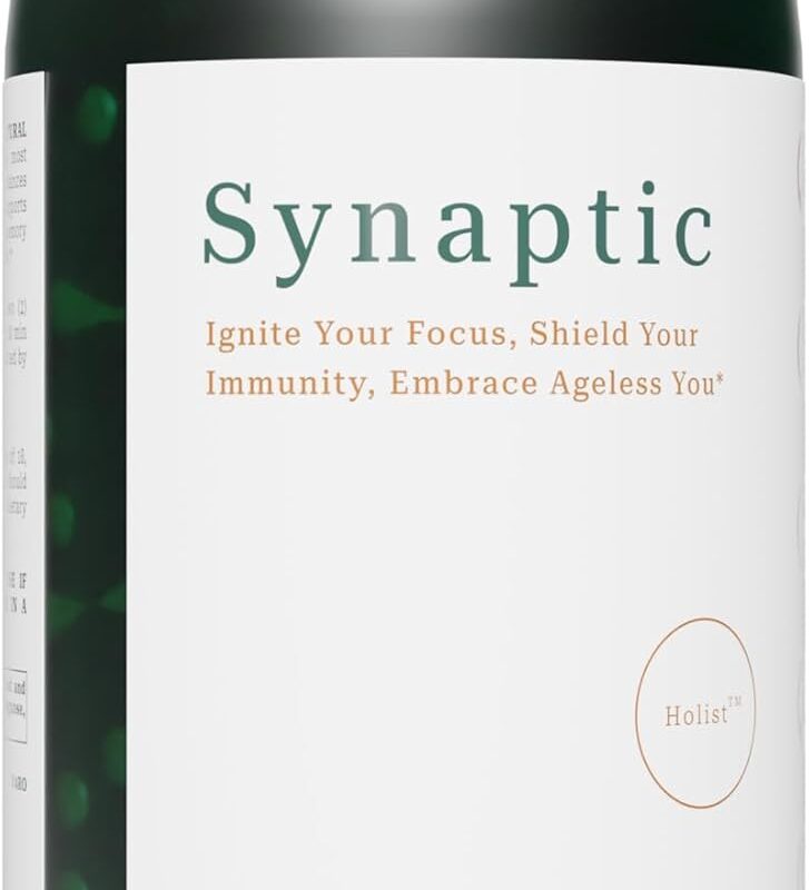 Synaptic Lion’s Mane Mushroom Supplement for Immune Support, Brain Health, Energy & Longevity – Reishi, Shiitake, Maitake – All-Natural Nootropic, Non-GMO, Vegan, Gluten-Free – 60 Capsules