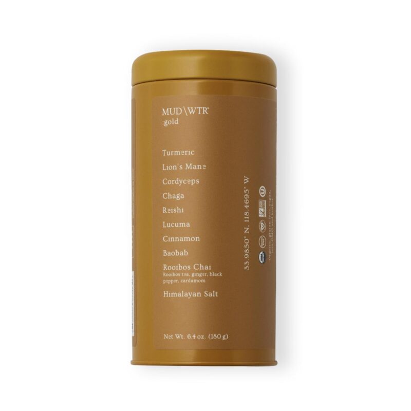 MUD\WTR Turmeric (30 servings) - Organic Blend of Turmeric Tea and Beneficial Mushrooms - Natural Energy, Focus & Immunity, No Jitters, Zero Caffeine - Coffee Alternative