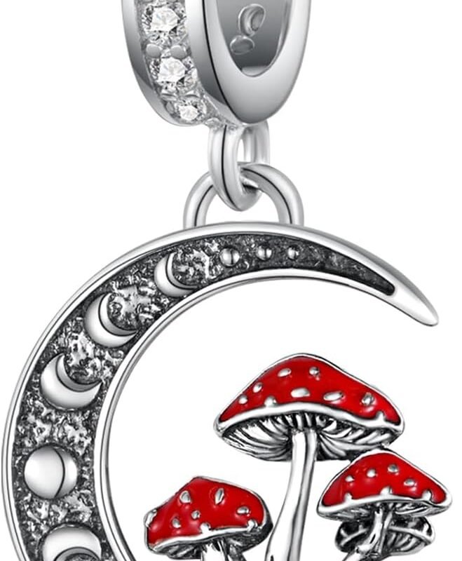 Mushroom Charms 925 Sterling Silver Magical Red Mushroom Gifts Mushroom jewelry Gifts for Women Mom Mushroom Lovers