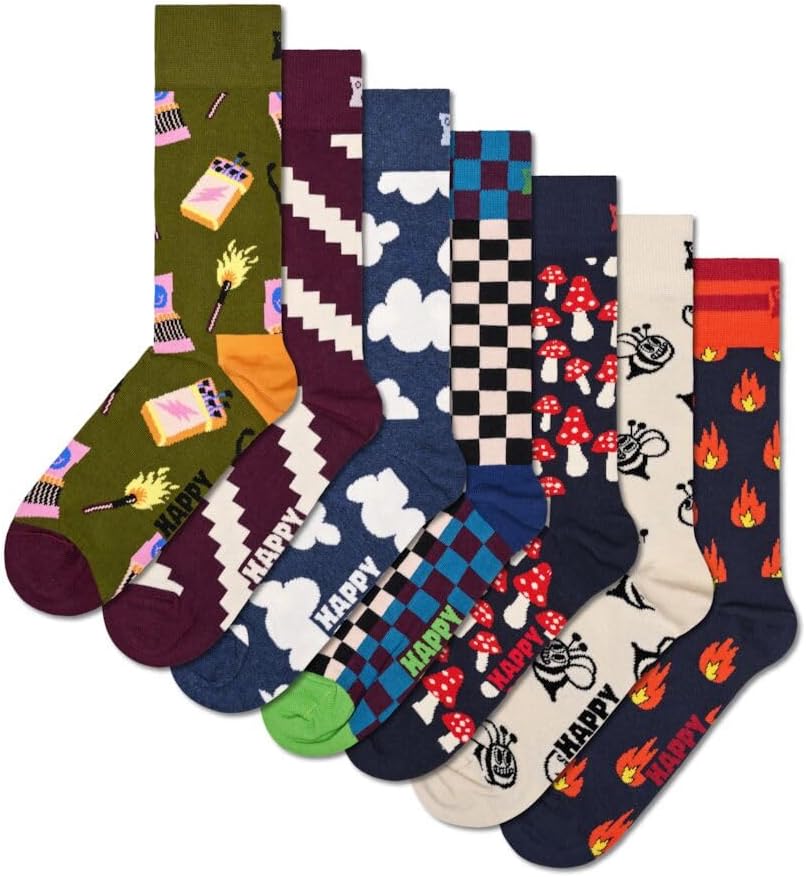 61xHNgEBnNL._AC_SL1000_.jpg Happy Socks Fun Miscellaneous Designs, Socks for Men and Women, Multicolor with Gift Boxes - made with Sustainable Cotton - Image 2