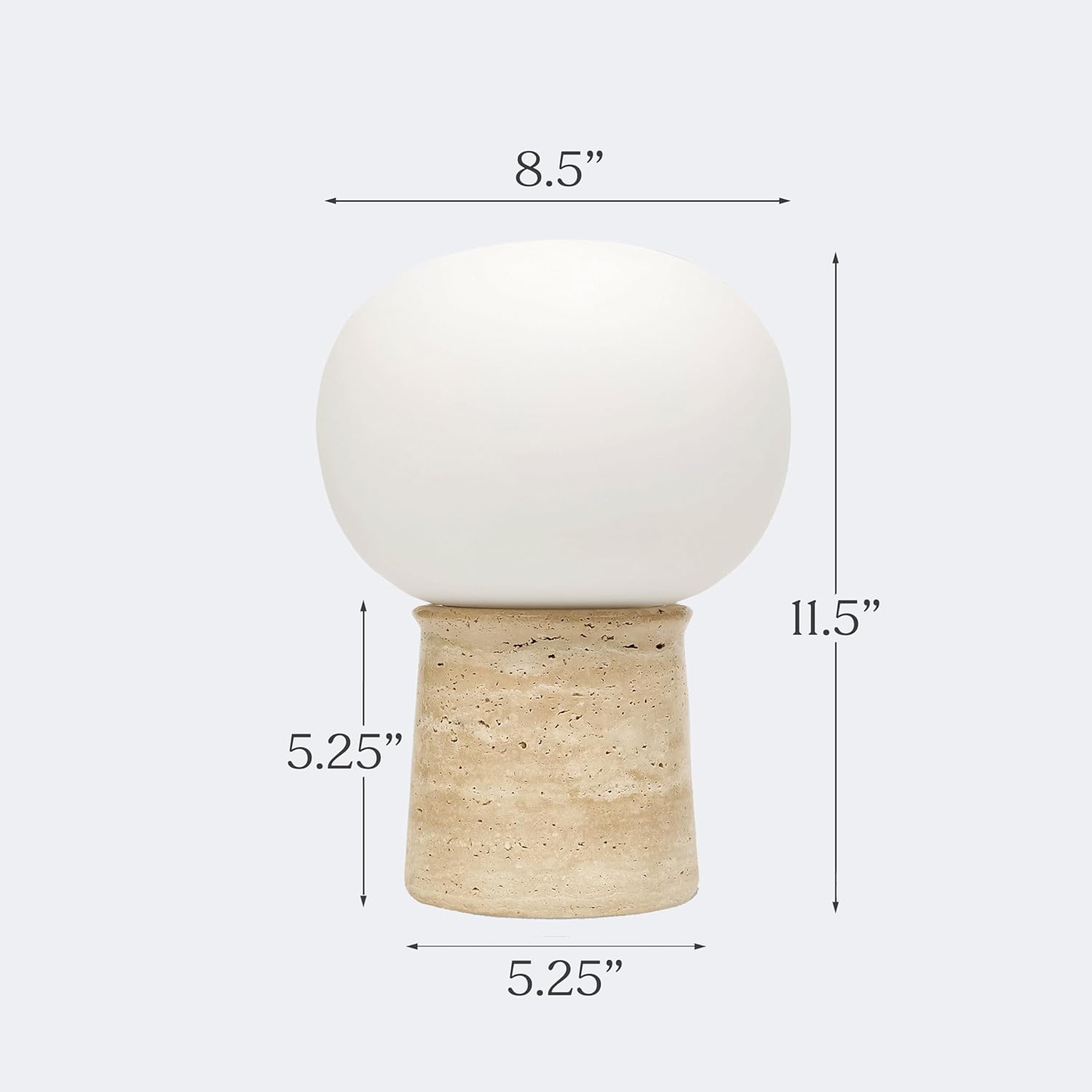 61y1ikre72L._AC_SL1500_.jpg Brightech Neptune LED Table Lamp - Modern Mushroom Style Lamp with Natural Base, Glass Globe Lampshade for Bedroom, Living Room, Bedside - 2700k Dimmable Soft White Light at Side Table, End Table - Image 4