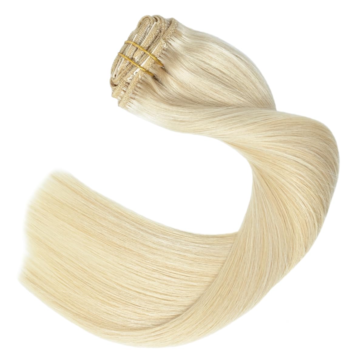 61yhxsxBnTL._SL1200_.jpg Clip in Hair Extensions Real Human Hair Blonde - 22 Inch 70g 7pcs Platinum Blonde 100% Remy Human Hair Clip in Extensions Straight Real Human Hair #60 Platinum Blonde Clip in Hair Extensions - Image 6