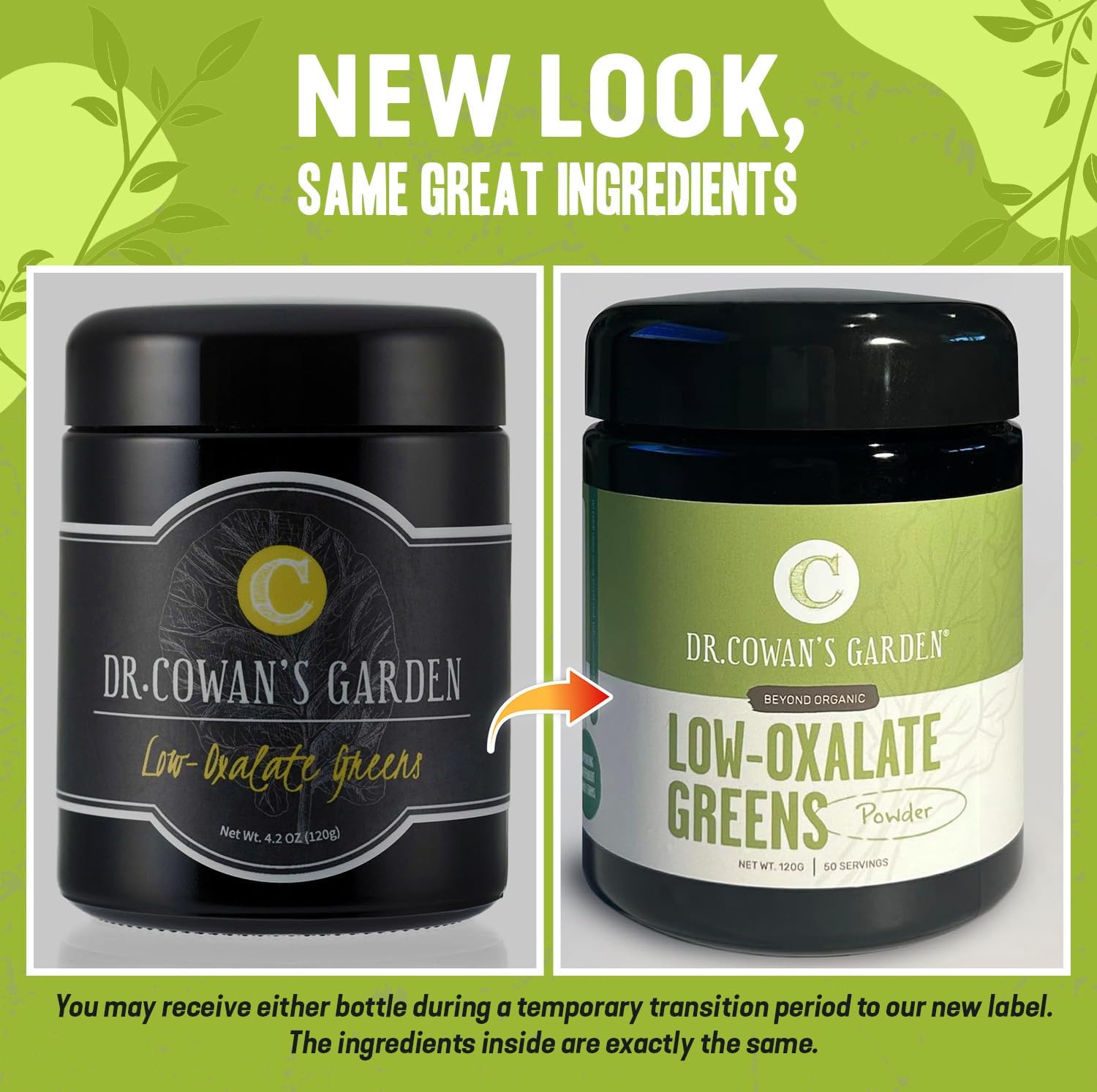 71171uKDgvL._AC_SL1500_.jpg Dr. Cowan's Garden Low-Oxalate Greens Veggie Powder - Beyond Organic Superfood Greens Vegetable Powder for Drinks and Food - Lacinato Kale, Mustard Leaves, and Collard Greens - 50 Servings - Image 2