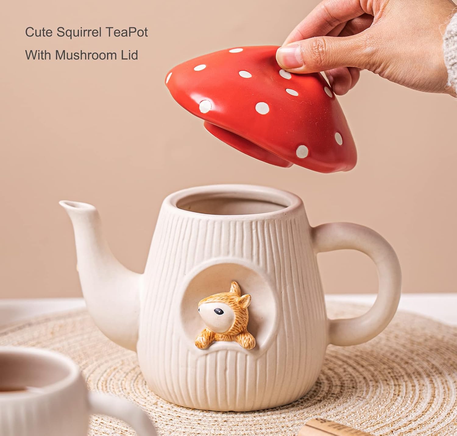 719-2zL6avL._AC_SL1500_.jpg Cute Mushroom Mug with Saucer & Teapot - Image 2