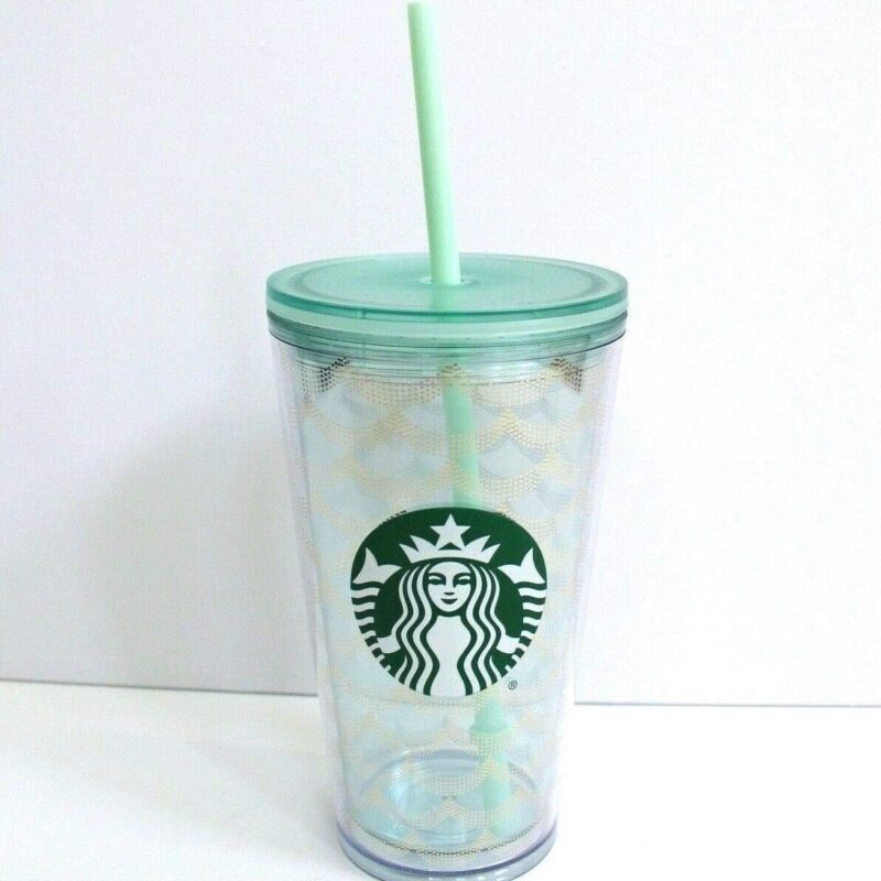 Starbucks Mermaid Scale Clear Acrylic Cold Cup Grande Tumbler, 16 fl oz