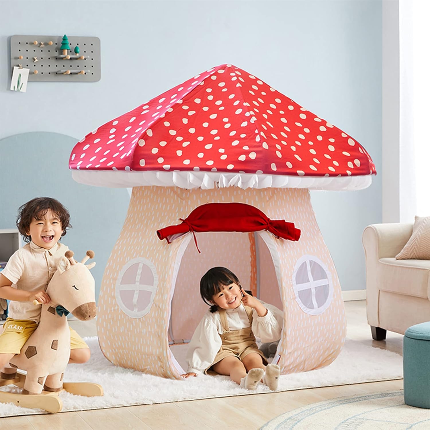 719wdH0yxlL._AC_SL1500_.jpg Asweets Mushroom Tent Kids Playhouse Tent – Boys and Girls Play Fort with Exquisite Design for Imaginative Indoor/Outdoor Play Tent - Image 3