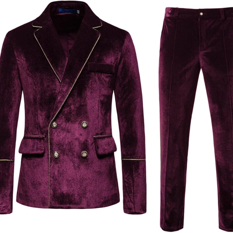 Men's Tuxedo Suits 2 Piece Wedding Blazer Slim One Button Peak Lapel Suit Jacket Dress Pants for Dinner,Prom,Party