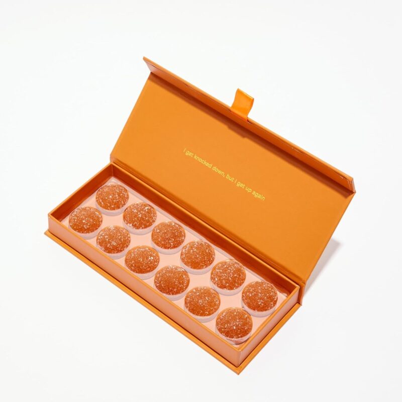 Molly J. Revive Post-Celebration Wellness Gumdrops – Cordyceps & DHM to Replenish and Rejuvenate – Plant-Powered Gummies in a Luxury Gift Box – Pack of 12 Gumdrops