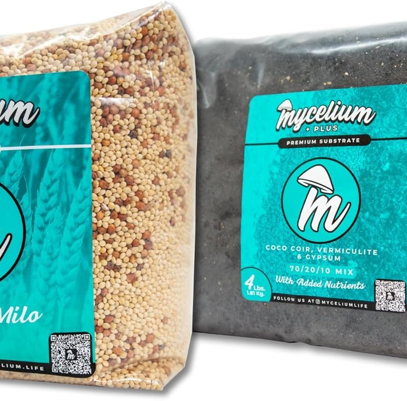 Mycelium's Dung-Loving Mushroom Monotub Bundle - 4LB CVG & 2LB Millet/Milo Grain | Expertly Prepared for Peak Mycelium Growth | Nutrient-Dense for Home Growers | Complete with Cultivation Enhancer