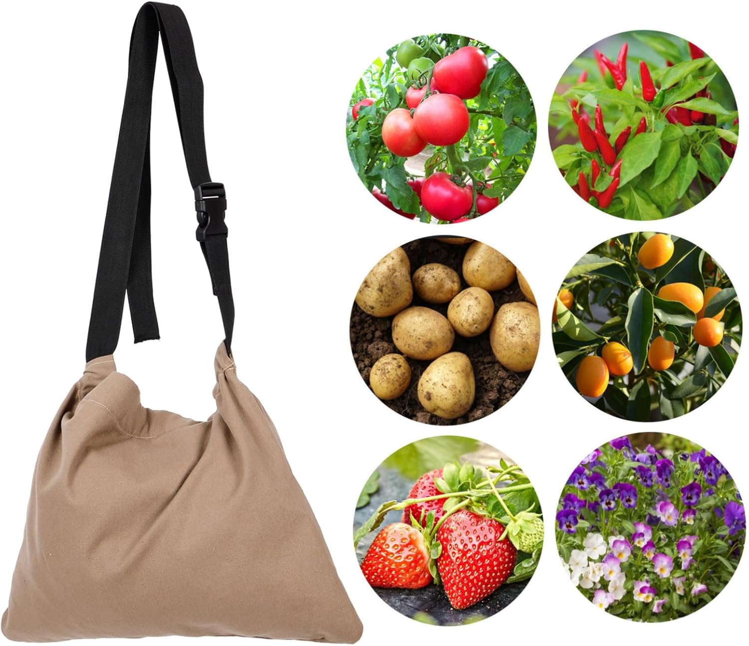 71DZ6RsNPjL._AC_SL1500_.jpg BESPORTBLE Vegetable Garden Picks 5pcs Fruit and Vegetable Picking Bags Vegetables Harvest Picking Aprons Mushroom Bag Gardening Fruit Picking Apron Garden Bag Vegetable Picking Aprons Canvas - Image 9