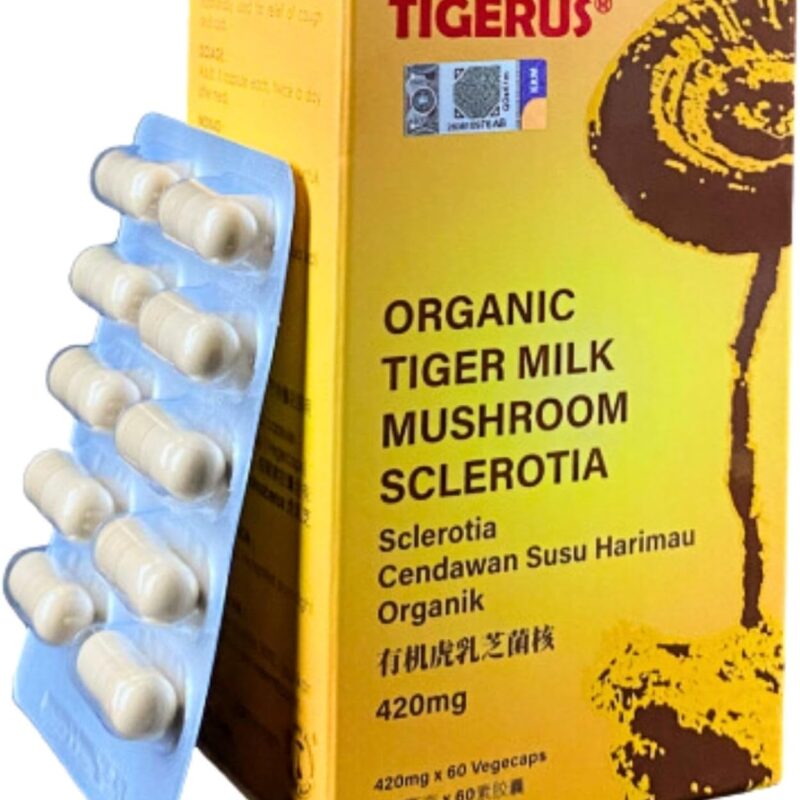 Tiger Milk Mushroom (LiGNO TM02® Lignosus rhinocerus Sclerotia) Malaysia, Lung Respiratory Immune Support 420mg x 60 vegecap