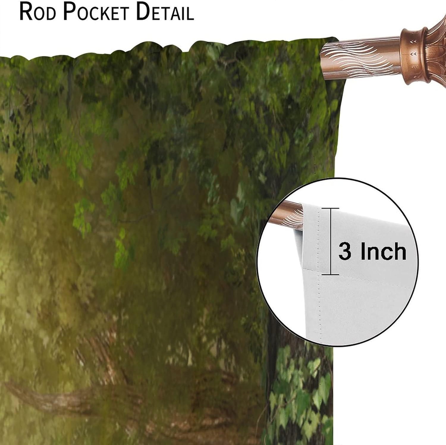 71I9k97dx0L._AC_SL1500_.jpg Dream Forest Curtains Beautiful and Charming Fairy Tale Lush Forest Land Mushroom Stumps Flowers Suitable for Kitchen Blackout Window Drapes Decoration 2 Panels Green 52x84in - Image 5