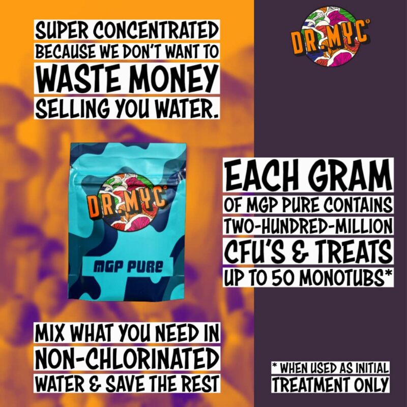 MGP Pure - Growth Promoter for Mushrooms. Our Substrate Probiotic Increases Colonization Speed, Fruiting Size + Faster Flushes - (100 Grams)